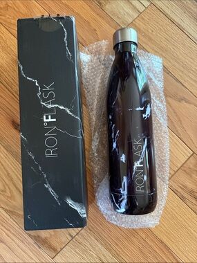 Iron Flask Black Marble Stainless Water Bottle